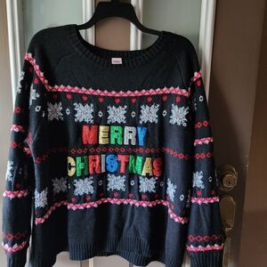 Festive Black Christmas Sweater